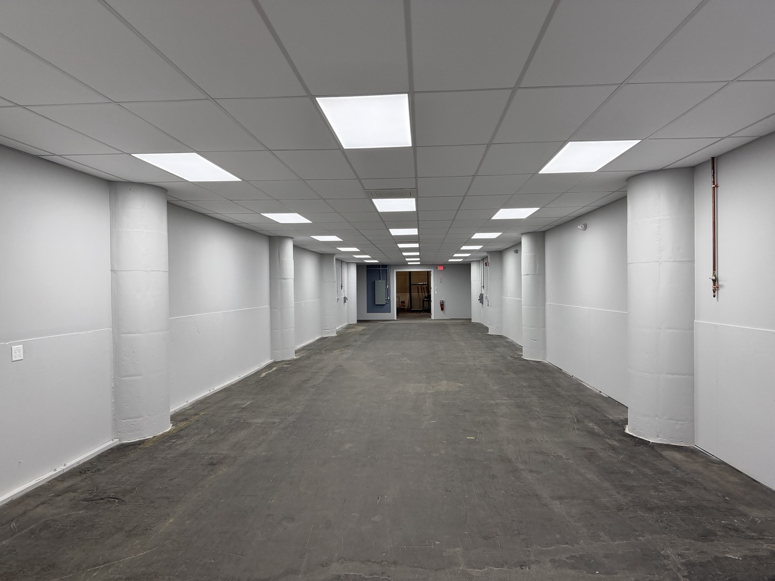 Commercial build-out with LED ceiling lighting