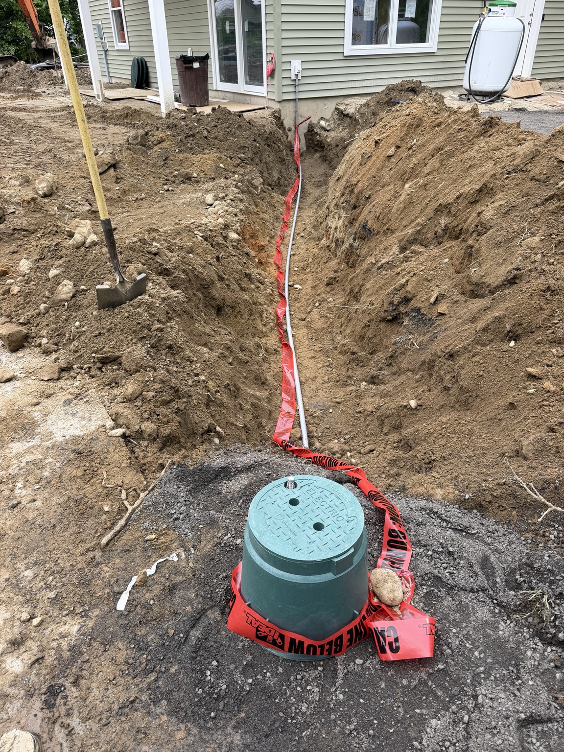 Underground electrical trench and conduit work